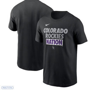 Men's Colorado Rockies Nike Black Rally Rule T-Shirt S